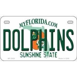 NFL Miami Dolphins License Plate Super Bowl New Florida Retro Auto Sign Metal